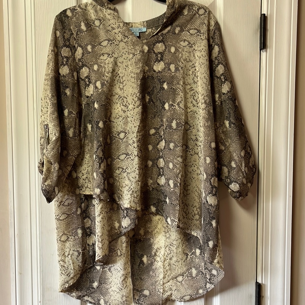 she + sky snakeskin blouse